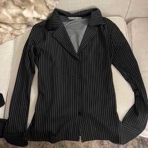 Navy & White fitted button down